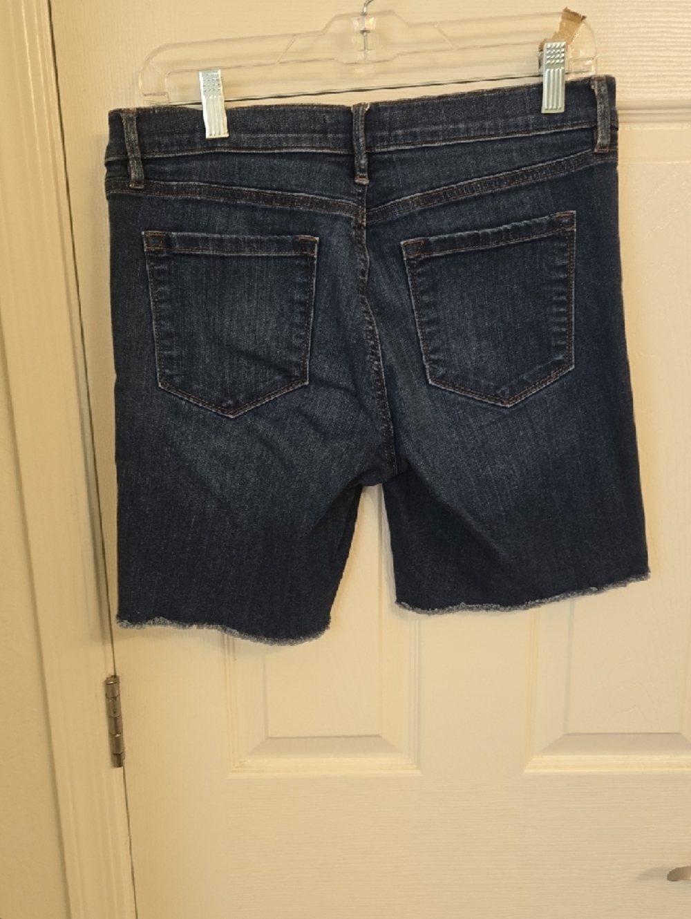 LOFT Dark Blue Cropped Denim Bermuda Shorts - Picture 3 of 3